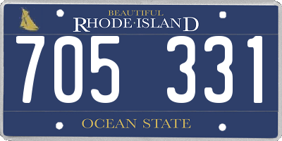 RI license plate 705331