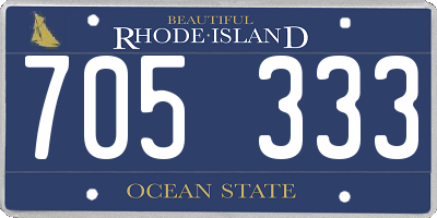 RI license plate 705333