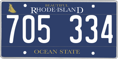 RI license plate 705334