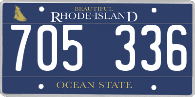 RI license plate 705336