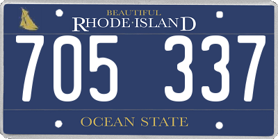 RI license plate 705337