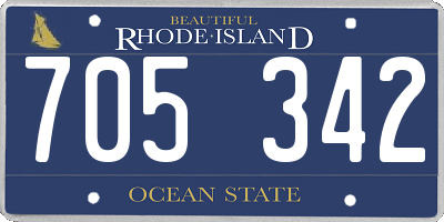 RI license plate 705342