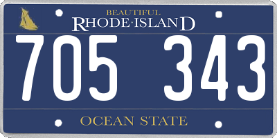 RI license plate 705343