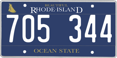 RI license plate 705344