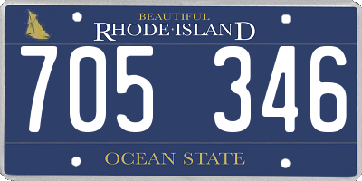 RI license plate 705346
