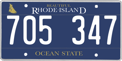 RI license plate 705347