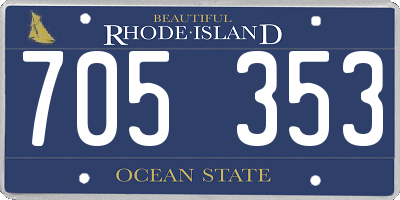 RI license plate 705353