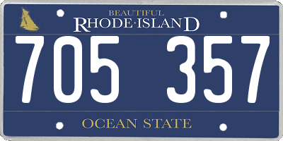 RI license plate 705357