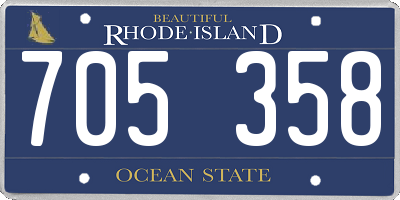 RI license plate 705358