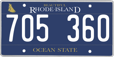 RI license plate 705360