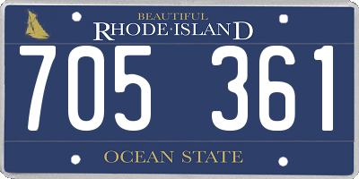 RI license plate 705361