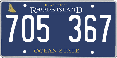 RI license plate 705367