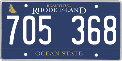 RI license plate 705368