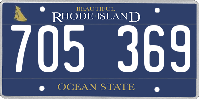 RI license plate 705369