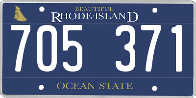 RI license plate 705371