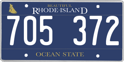 RI license plate 705372