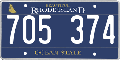 RI license plate 705374