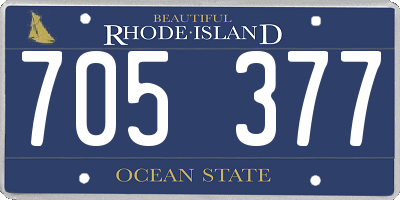 RI license plate 705377