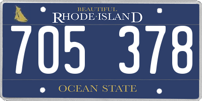 RI license plate 705378
