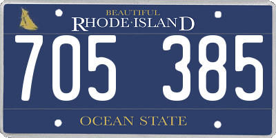 RI license plate 705385