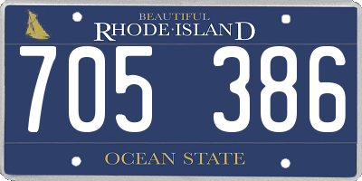 RI license plate 705386