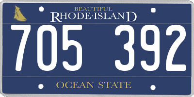 RI license plate 705392