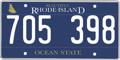 RI license plate 705398