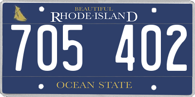 RI license plate 705402