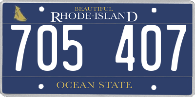 RI license plate 705407