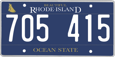 RI license plate 705415