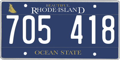 RI license plate 705418