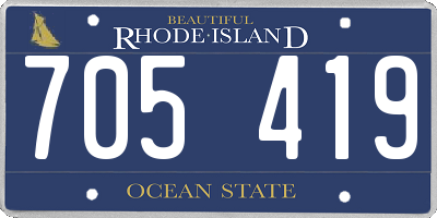 RI license plate 705419