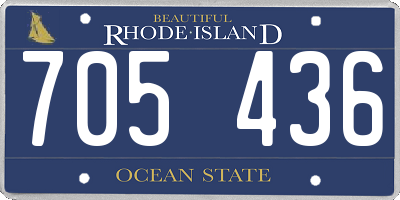 RI license plate 705436