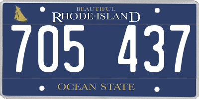 RI license plate 705437