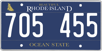 RI license plate 705455