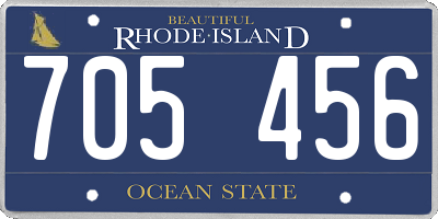 RI license plate 705456