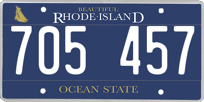 RI license plate 705457