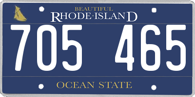 RI license plate 705465