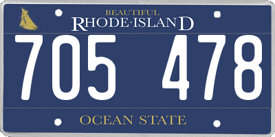RI license plate 705478