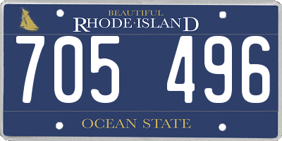 RI license plate 705496