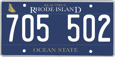 RI license plate 705502
