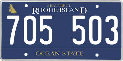 RI license plate 705503