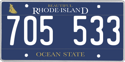 RI license plate 705533