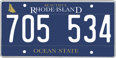 RI license plate 705534