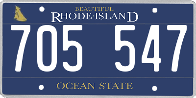 RI license plate 705547