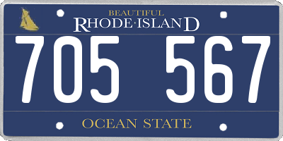 RI license plate 705567