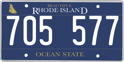 RI license plate 705577