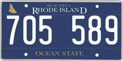 RI license plate 705589
