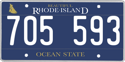 RI license plate 705593