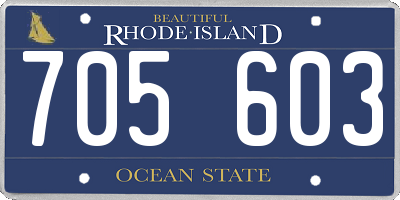RI license plate 705603